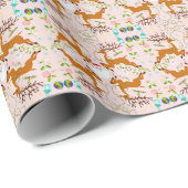 Kerst Reinders Roze Naadloos Patroon Cadeaupapier (Rol Hoek)