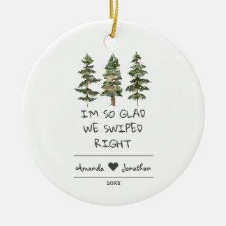 Kerst Relatie zo blij dat we naar rechts geveegd Keramisch Ornament