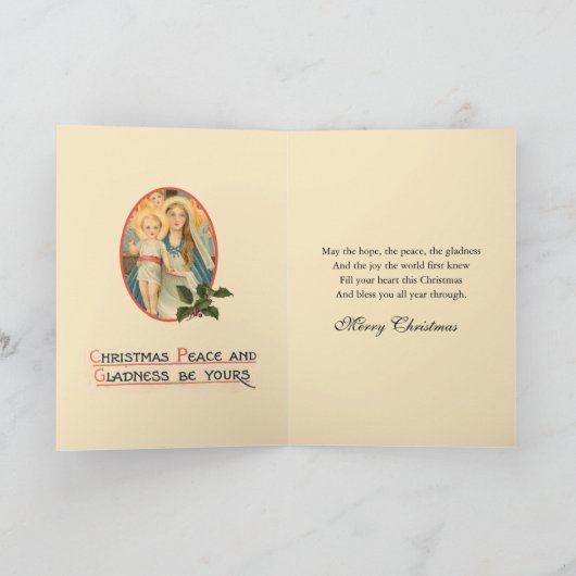 Kerst religieus Jezus Maagd Maria Engelen Feestdag Feestdagen Kaart (Binnen)