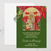 Kerst Religieus Jezus Maria Poinsettia Feestdagenkaart (Voorkant / Achterkant)