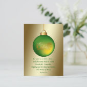 Kerst, Religieus, Vrede Ornament op Gold Feestdagenkaart (Staand voorkant)