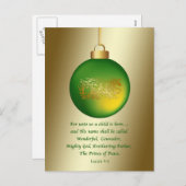 Kerst, Religieus, Vrede Ornament op Gold Feestdagenkaart (Voorkant / Achterkant)