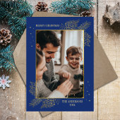 Kerst Religieuze Christelijke Katholieke Blauwe Fo Feestdagenkaart