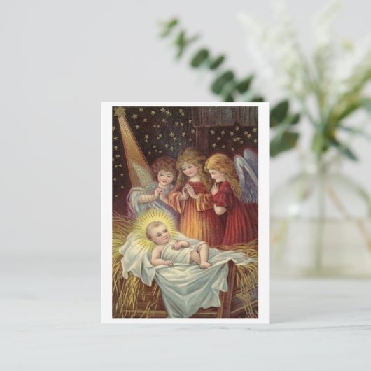 Kerst, religieuze, feestdag briefkaart (Staand voorkant)