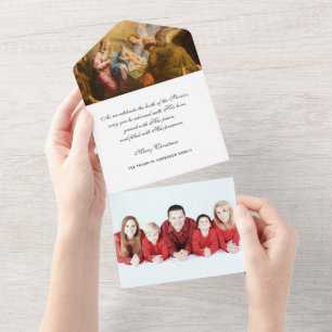 Kerst Religieuze Foto Jesus Mary All In One Uitnodiging