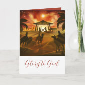 Kerst Religieuze Geboorte Glorie voor God Feestdagen Kaart (Voorkant)