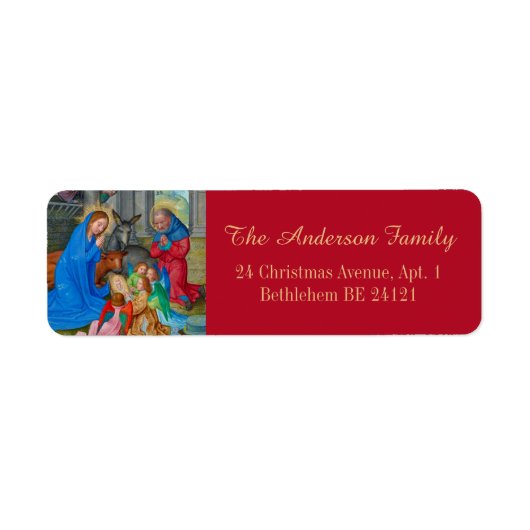 Kerst Religieuze Katholieke Christelijke Middeleeu Etiket (Voorkant)