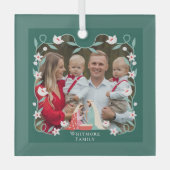 Kerst Religieuze Kerstmisscène Foto Keepsake Glas Ornament (Voorkant)
