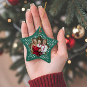 Kerst Religieuze Kerstmisscène Foto Keepsake Keramisch Ornament