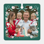 Kerst Religieuze Kerstmisscène Foto Keepsake Metalen Ornament (Voorkant)