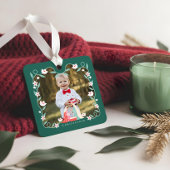 Kerst Religieuze Kerstmisscène Foto Keepsake Metalen Ornament