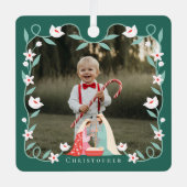 Kerst Religieuze Kerstmisscène Foto Keepsake Metalen Ornament (Voorkant)
