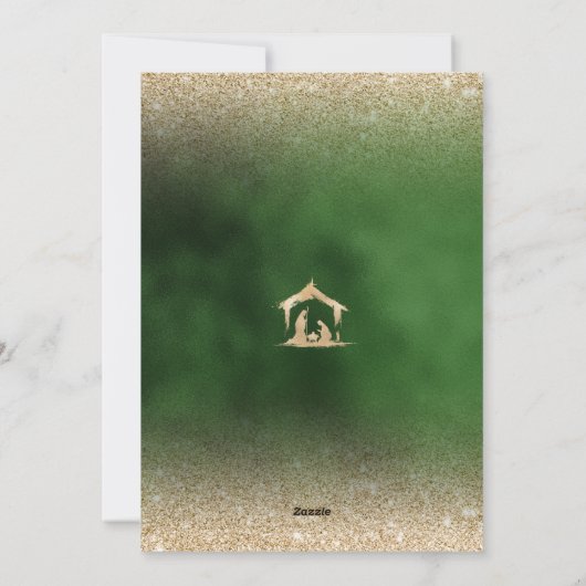 Kerst Religieuze Kerststal Familiefoto Feestdagenkaart (Achterkant)