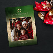 Kerst Religieuze Kerststal Familiefoto Feestdagenkaart