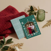 Kerst Religieuze Kerststal Familiefoto Feestdagenkaart