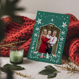 Kerst Religieuze Kerststal Familiefoto Feestdagenkaart