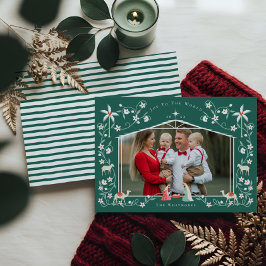 Kerst Religieuze Kerststal Familiefoto Feestdagenkaart