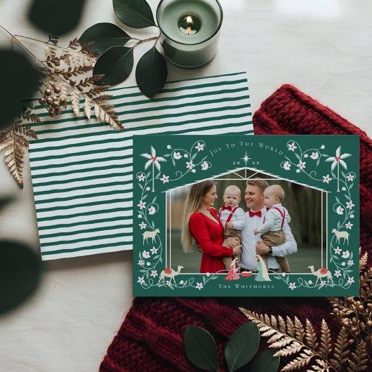 Kerst Religieuze Kerststal Familiefoto Feestdagenkaart