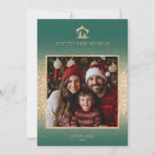 Kerst Religieuze Kerststal Familiefoto Feestdagenkaart (Voorkant)