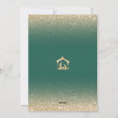 Kerst Religieuze Kerststal Familiefoto Feestdagenkaart (Achterkant)