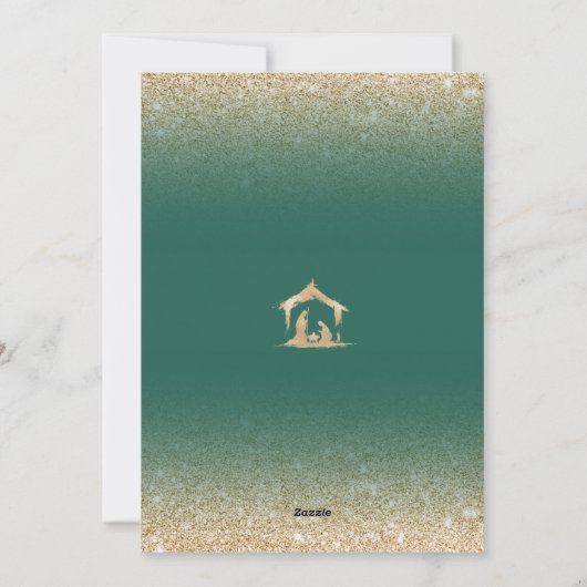 Kerst Religieuze Kerststal Familiefoto Feestdagenkaart (Achterkant)