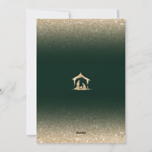 Kerst Religieuze Kerststal Familiefoto Feestdagenkaart (Achterkant)