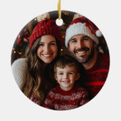 Kerst Religieuze Kerststal Familiefoto Keramisch Ornament (Achterkant)