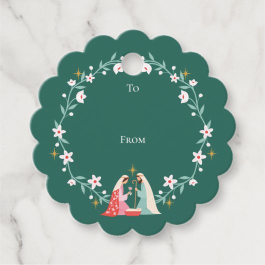 Kerst religieuze kerstster van Bethlehem Bedankjes Labels (Voorkant)