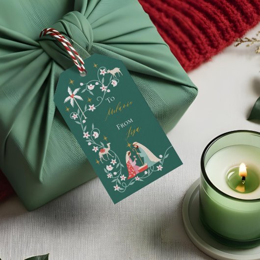 Kerst religieuze kerstster van Bethlehem Cadeaulabel