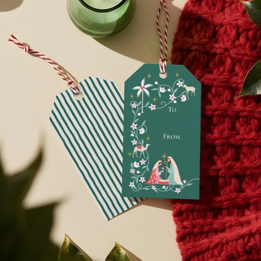 Kerst religieuze kerstster van Bethlehem Cadeaulabel