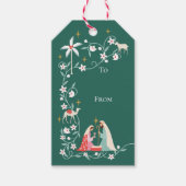 Kerst religieuze kerstster van Bethlehem Cadeaulabel (Voorkant)