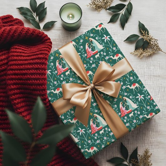 Kerst religieuze kerstster van Bethlehem Cadeaupapier