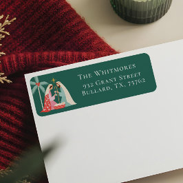 Kerst religieuze kerstster van Bethlehem Etiket