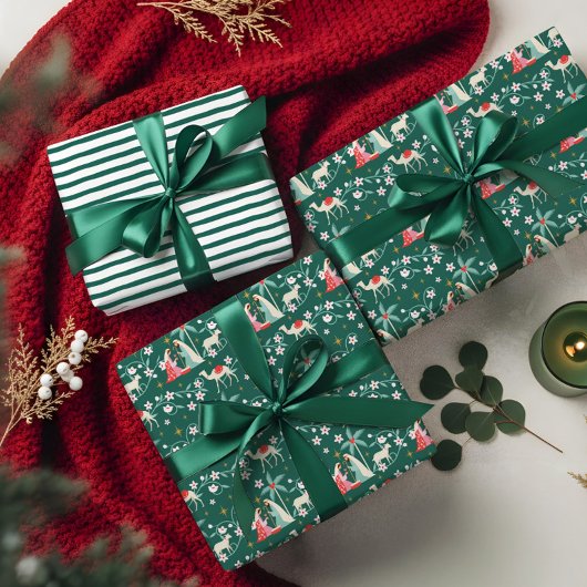 Kerst religieuze kerstster van Bethlehem Inpakpapier Vel