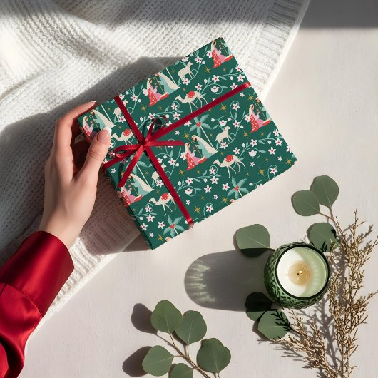 Kerst religieuze kerstster van Bethlehem Inpakpapier Vel