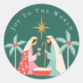 Kerst religieuze kerstster van Bethlehem Ronde Sticker (Voorkant)