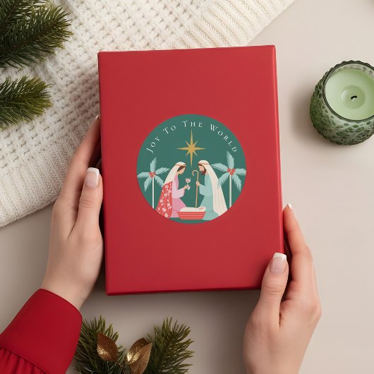 Kerst religieuze kerstster van Bethlehem Ronde Sticker