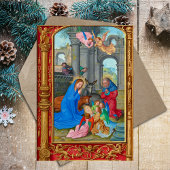 Kerst Religieuze Middeleeuwse Christelijke Katholi Feestdagenkaart