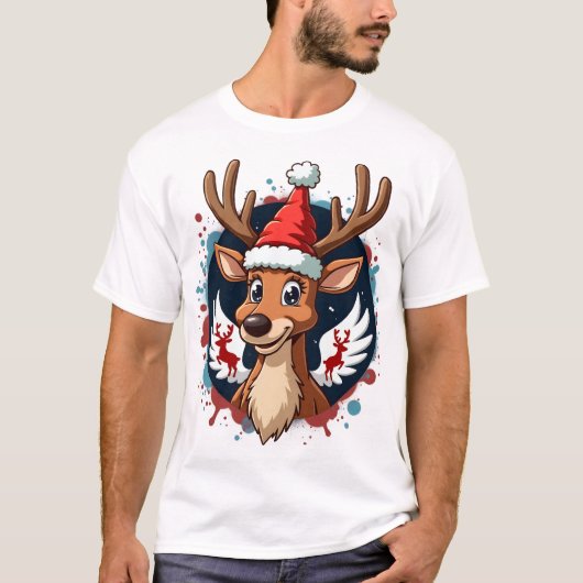 Kerst rendier (2) t-shirt (Voorkant)