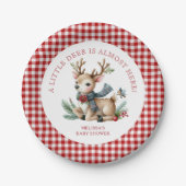 Kerst rendier Baby shower gunst Sticker Papieren Bordje (Voorkant)