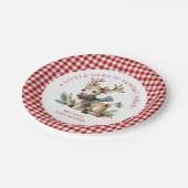 Kerst rendier Baby shower gunst Sticker Papieren Bordje (Gekanteld)