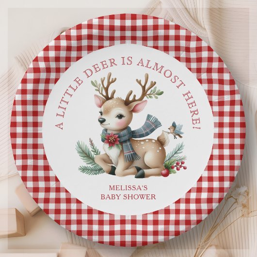Kerst rendier Baby shower gunst Sticker Papieren Bordje