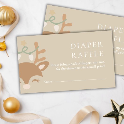 Kerst rendier Baby shower luier Raffle Informatiekaartje