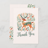 Kerst rendier Baby shower 'Oh Deer' Bedankkaart (Voorkant / Achterkant)