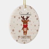 Kerst Rendier Baby's Eerste Kerstmis Keramisch Ornament (Rechts)