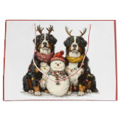Kerst Rendier Berner Mountain Dogs Groot Cadeauzakje (Voorkant)