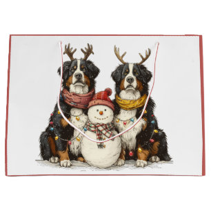 Kerst Rendier Berner Mountain Dogs Groot Cadeauzakje
