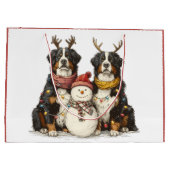 Kerst Rendier Berner Mountain Dogs Groot Cadeauzakje (Achterkant)
