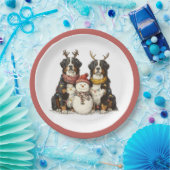 Kerst Rendier Berner Mountain Dogs Papieren Bordje (Feest)