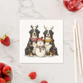 Kerst Rendier Berner Mountain Dogs Servet (Insitu)